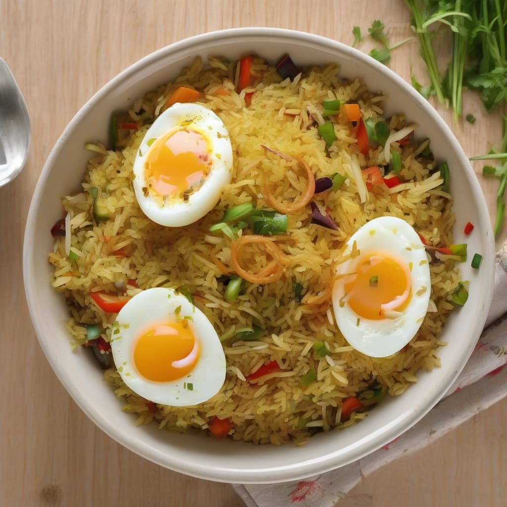 Vegetable Egg Biryani